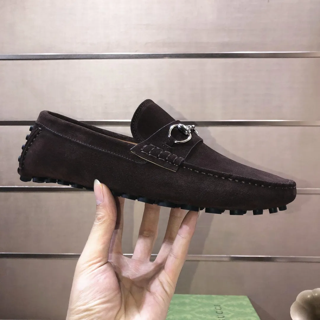 Men's Men's Shoes💰420💰[Gucci GUCCI] (High-end Niuli) New 🍀Gucci*-Gucci Peas Shoes! Made of imported original cowhide, the inner top layer is comfortable cowhide lining! Original wear-resistant rubber outsole! High quality products! Code number 38-44!